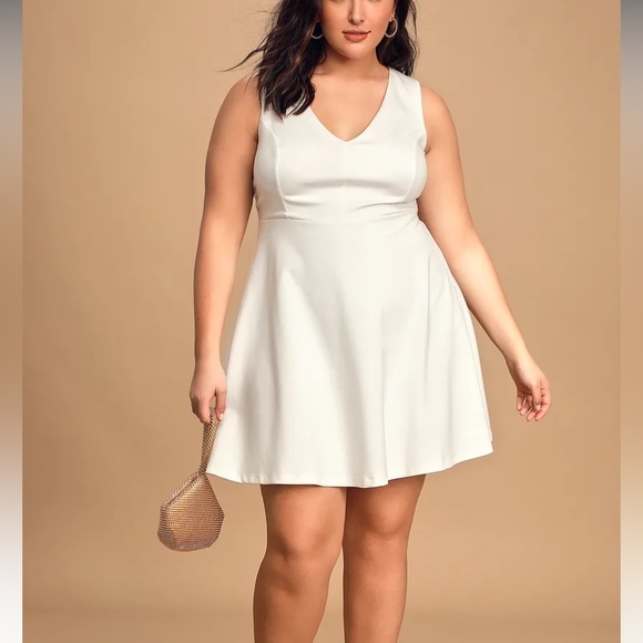 Lulus White Skater Dress | Size Small - Picture 2 of 7